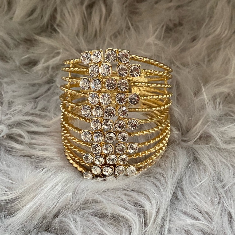 Bracelet gold crystal cuff bracelet